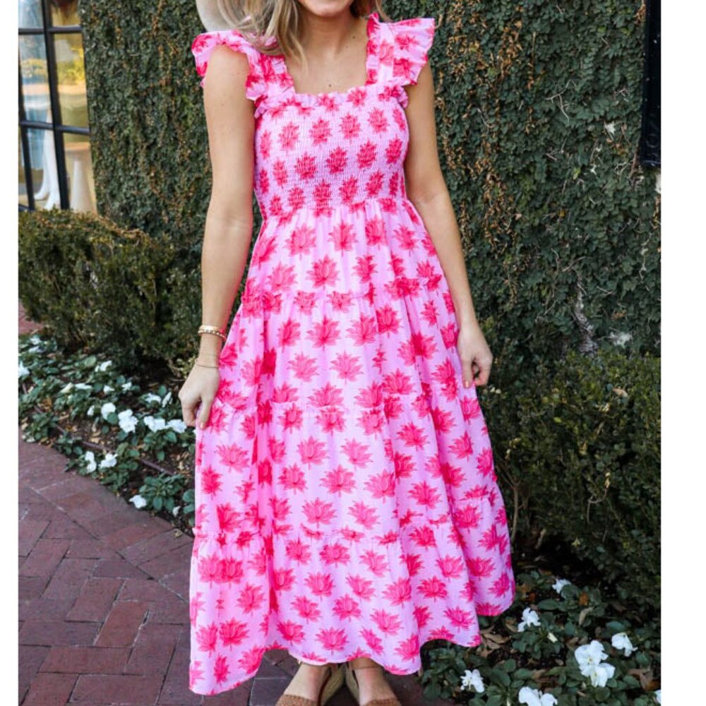 The Elsie Ruffle Strap Midi Dress